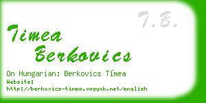 timea berkovics business card