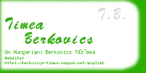 timea berkovics business card